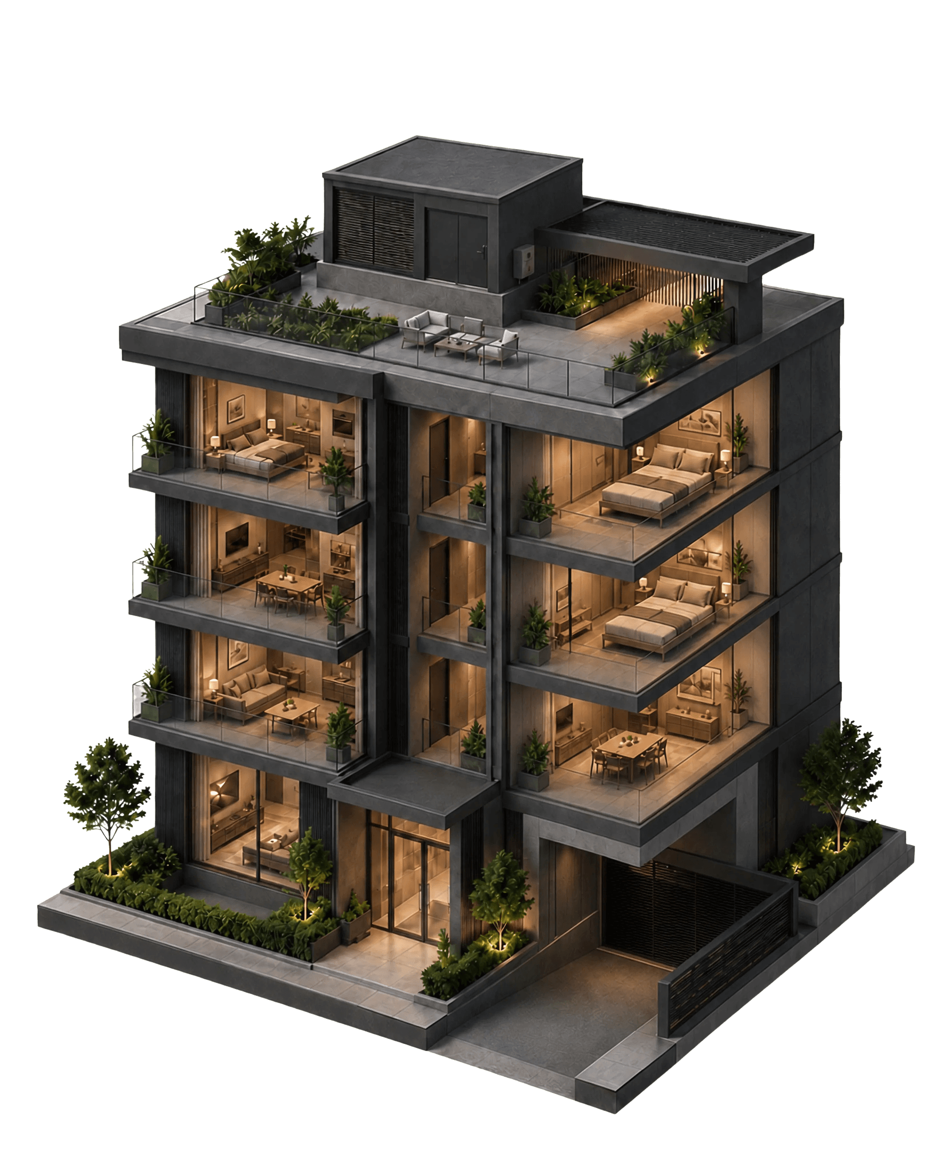 Immeuble résidentiel premium utilisé par Atria pour illustrer les demandes d’intervention.